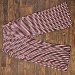 CAbi, High Rise Geometric Chevron Print Wide Leg Stretchy Jersey Knit Pants, L